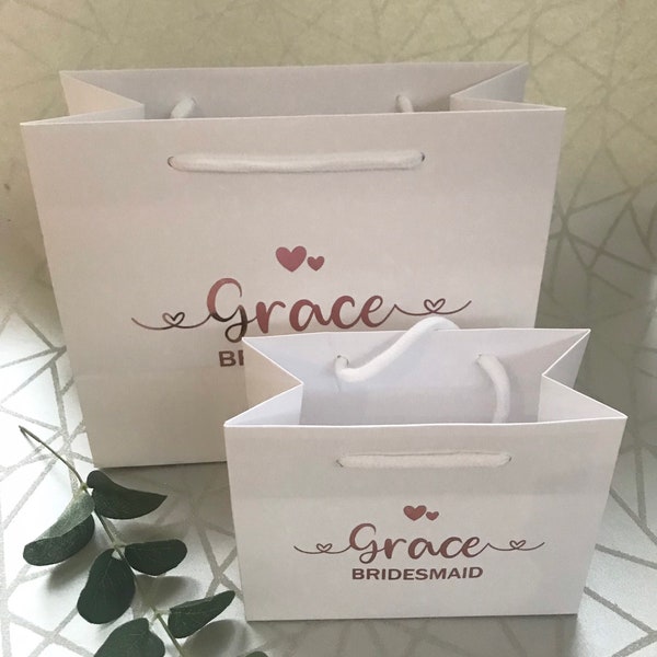 Personalised White or Grey Gift Bag in 3 sizes - add your message