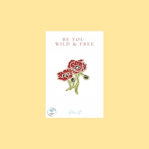 Gorgeous red wild poppies Enamel Pin Badge - Be you wild and free