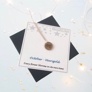 Rose Gold Birth Month Flower Necklace