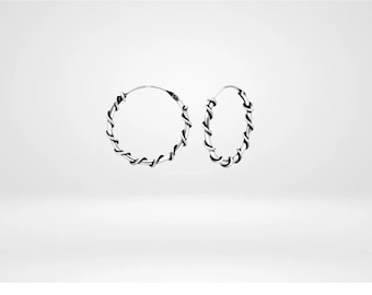 Sterling Silver Bali Twist Hoop Earrings