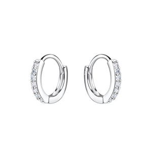 Sterling Silver Cubic Zirconia Huggie Hoop Earrings
