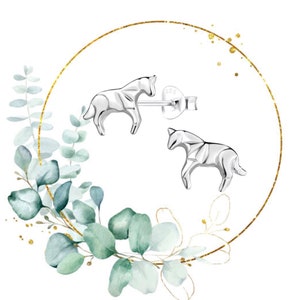 Sterling Silver Horse Stud Earrings