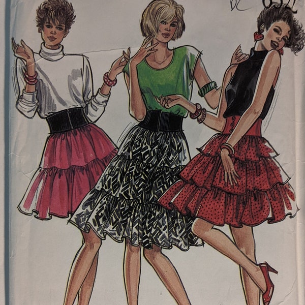 Uncut New Look Pattern #6322 - Misses Skirt in 3 Styles - Sizes 8 thru 18 - 1980's