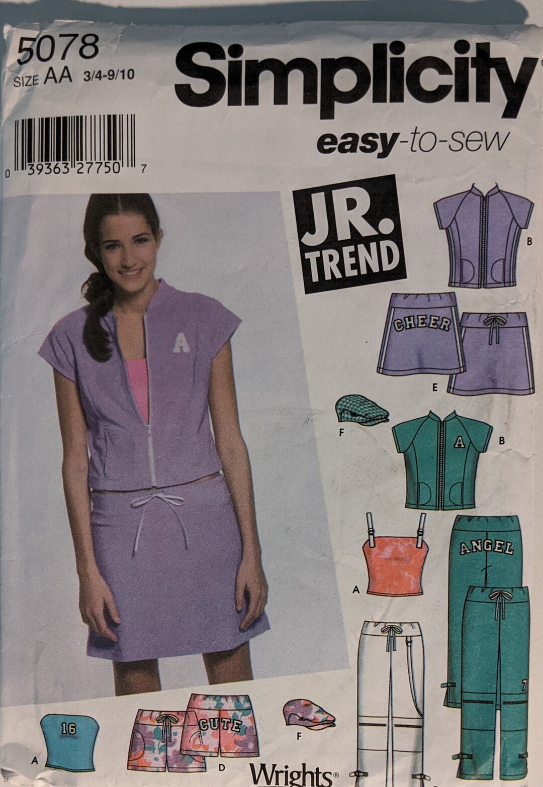 Uncut Simplicity Easy to Sew Pattern #5078 - Junior Mini Skirt, Capri's ...