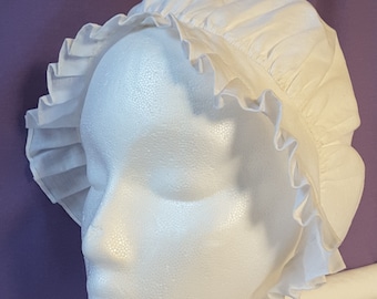 1760 - 1770 Pleated Cap (Linen Cotton Blend)