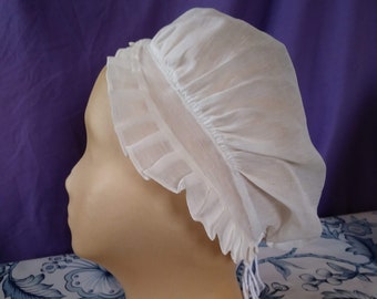 1760 - 1770 Pleated Cap (Silk Cotton Gauze)