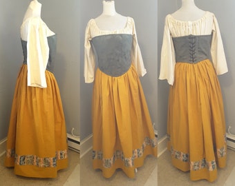 Renaissance Dress (Goldenrod and Olive)