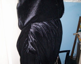 Midnight Black/Blue Velvet Cloak (Robe)