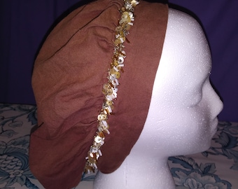 Round Cap Maroon with Gold Accents