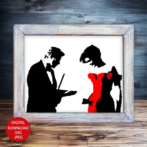 Printable Pretty Woman SVG Digital File  - Romantic Wall Art Instant Download Gift