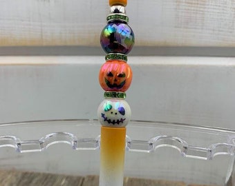Shiny Halloween Stacked Beaded Pen