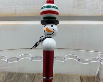Snowman Christmas Beaded Pen