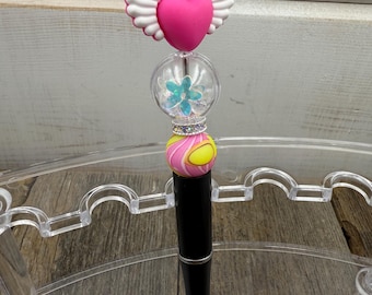 Valentine Heart Beaded Pen