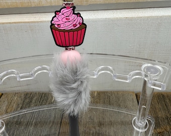 Pink Cupcake Beaded Pen