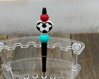 KC Soccer Heart Beaded Pen
