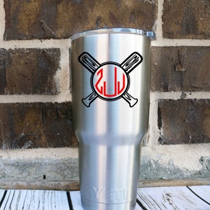 Yeti Custom Decal, Baseball, Yeti Rambler, Custom Decal, Monogram Decal, Personalized Yeti, Custom Yeti Cup, Monogram Cup