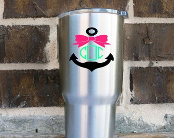 Autocollant personnalisé Yeti, Yeti Rambler, autocollant personnalisé, sticker monogramme, Yeti personnalisé, Yeti personnalisé coupe, coupe du monogramme, personnalisé coupe, u