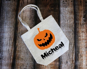 Trick or Treat sac, sac personnalisé Halloween, bonbons, Halloween, truc ou traiter, sac de bonbons, bonbons fourre-tout, sac en toile