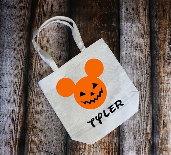 Trick or Treat Bag, Personalized Halloween Bag, Candy, Halloween, Trick or Treat, Disney, Mickey Mouse, Pumpkin