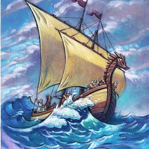 Viking Ship On A Stormy Sea