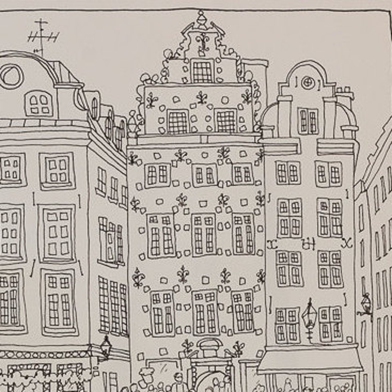 Stockholm Old Town coloring page | Etsy