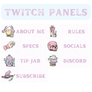 Spooky Witchy Pastel Twitch Panels
