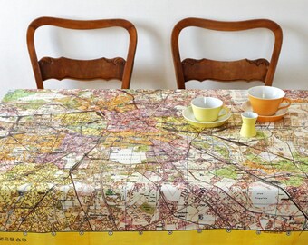 BERLIN MAP Tablecloth organic-cotton, GDR plan 1960s