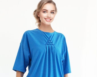 long wide Tee with and without Smock in many colors, half sleeves