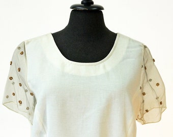 WOMEN BLOUSE with BEADS embroidered