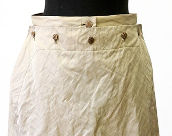 WOMEN SAILOR SKIRT knee long, light brown