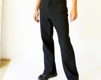 BLACK MEN TROUSERS wool for fall and winter