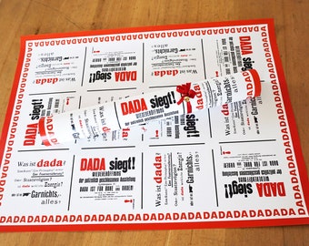 DADAISM WRAPPING PAPER or poster, gift paper, sheet 50x70 cm 20x28"