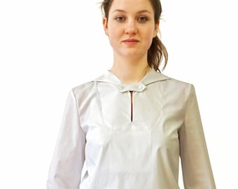 Blusa marinera, blusa con cuello marinero, color liso, a rayas
