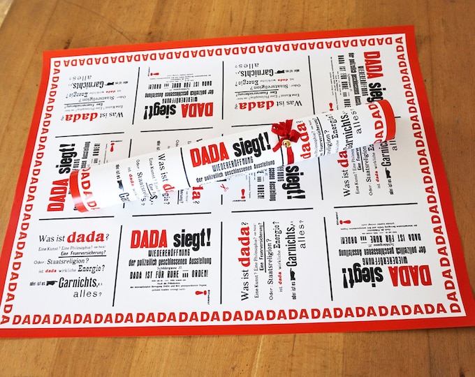 Featured listing image: DADAISM WRAPPING PAPER or poster, present, sheet 50 x 70 cm 20 x 28"