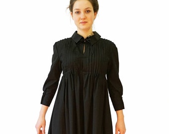 EMPIRE PLEATS DRESS high waist