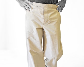 GENTLEMEN PANTS with watch pocket, light brown, cotton
