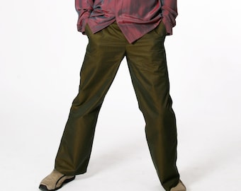 IRIDESCENT MEN TROUSERS with piping