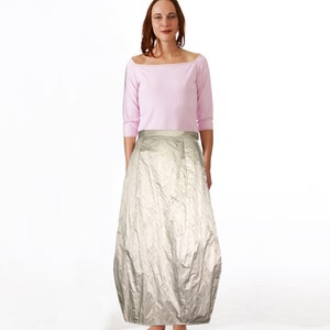 BOULE SKIRT PUFFBALL Bubble Balloon maxi in white, light brown and dark brown image 1