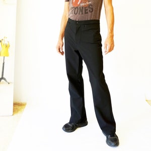 BLACK MEN TROUSERS wool