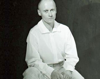 MEN SHIRT with shark collar and hidden buttons in white, turquoise blue and black