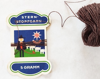 Vintage yarn darning yarn approx. 1900-1930 collector's item retro thread from Germany beige brown gray black