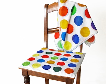 Cushion Cover with Hand Painted Dots - organic cotton