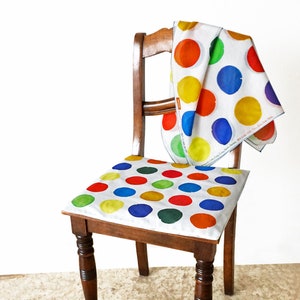 CUSHION COVER with hand-painted dots, organic cotton 40x40cm 16x16&quot;