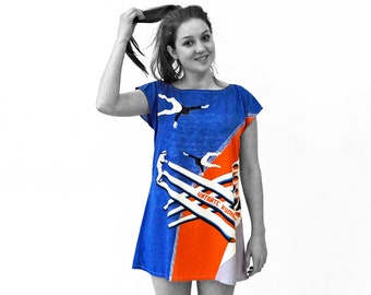 SHORT DRESS with soviet revolution posters