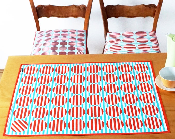 Featured listing image: STRIPED DOT tea towel, table runner, organic cotton