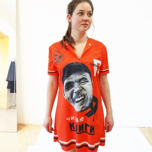 I READ BOOKS Dress in A-Line, Russian Constructivism
