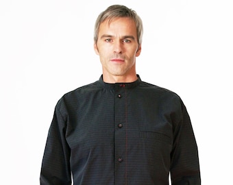 GENTLEMEN SHIRT with standup collar and pockets in various fabrics