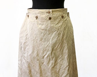 WOMEN SAILOR SKIRT knee long, light brown