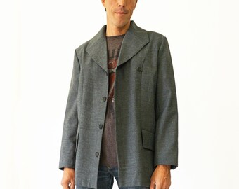 SUIT JACKET with square collar + hidden buttons in various fabrics