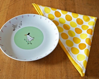 EASTER EGGS place mat, cloth napkin, sustainable gift packaging, wrapping gift sustainably 14x14" 35x35cm